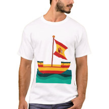 Una camiseta creativa para un barco español que ve