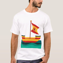 Una camiseta creativa para un barco español que ve