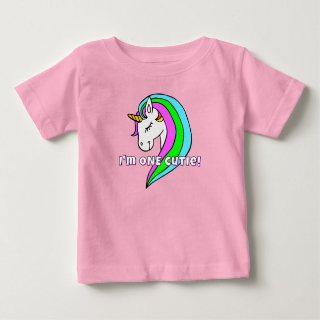 Una camiseta de bebé de unicornio de arcoíris lind (Anverso)