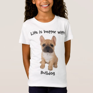 Una camiseta de bulldog linda con texto lindo en e