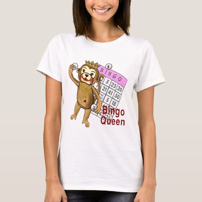 Una camiseta de la Reina del Bingo de Mono (Anverso)