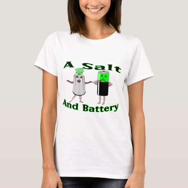 Una camiseta de la sal y de la batería (Anverso)