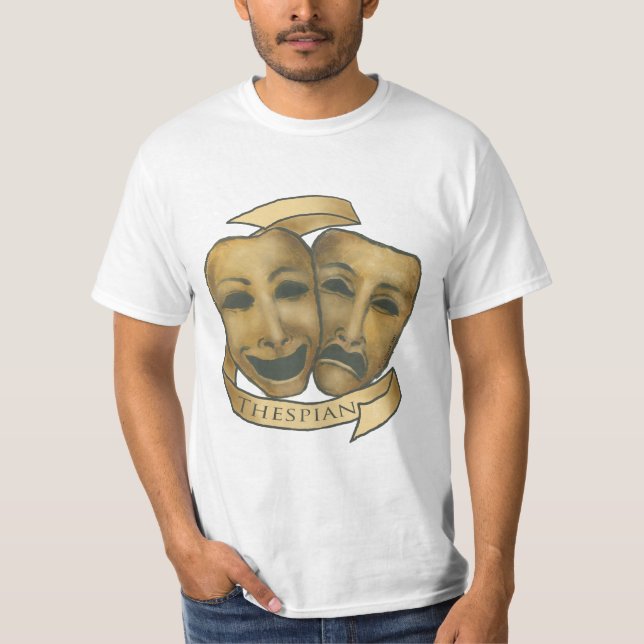 Una camiseta de las máscaras de Tespian (Anverso)