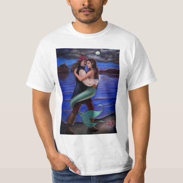 Una camiseta del amor de la sirena y del pirata (Anverso)