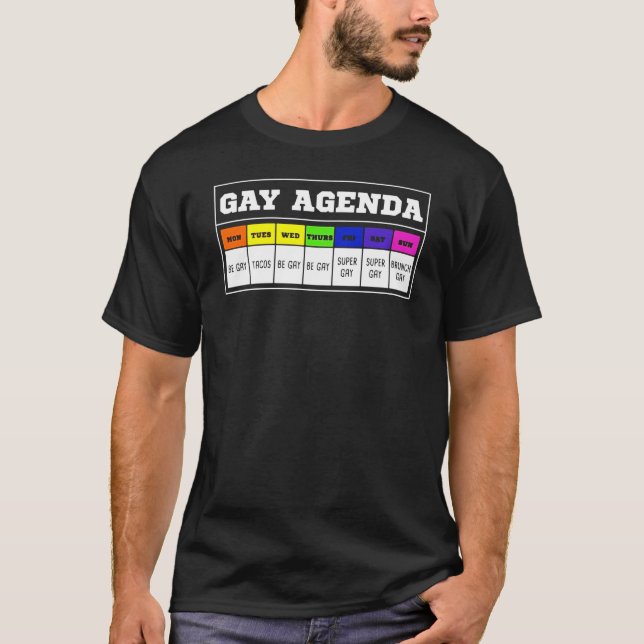 Una Camiseta Graciosa De La Agenda Gay (Anverso)