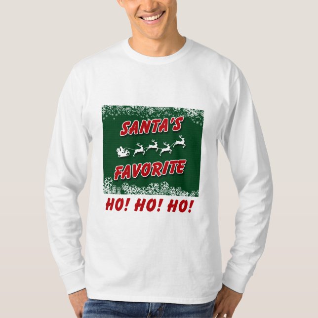 Una camiseta larga de la manga del navidad con (Anverso)