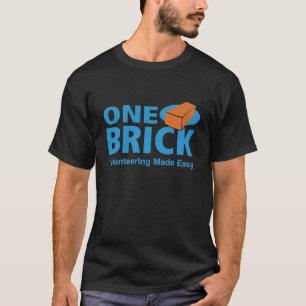 Una camiseta oscura del logotipo del ladrillo