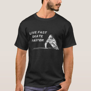 Una camiseta oscura más rápida del patín rápid
