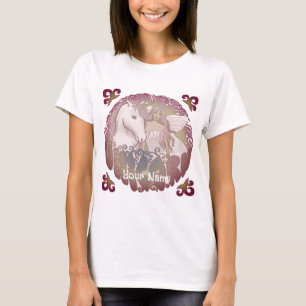 Una camiseta retro de hada y unicornio