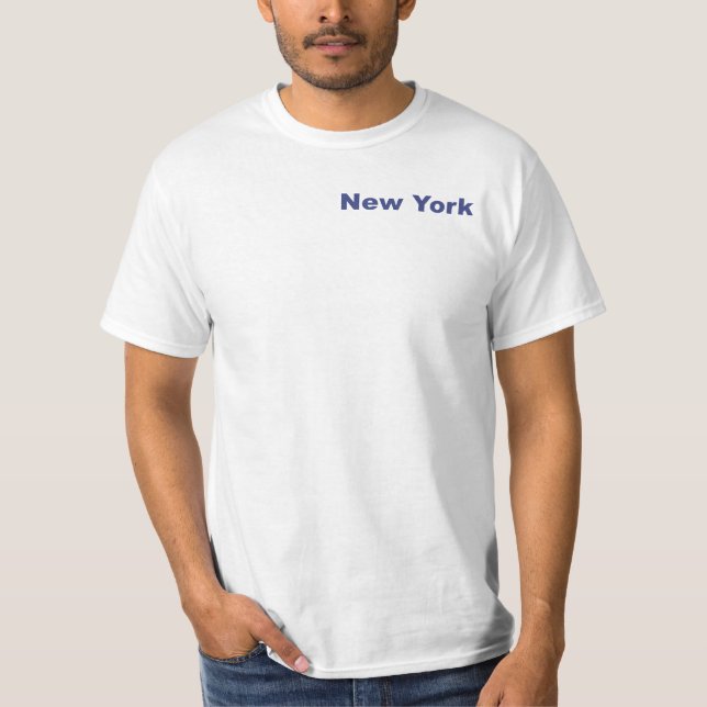 Una camiseta sobre el origen del nombre de Nueva Y (Anverso)