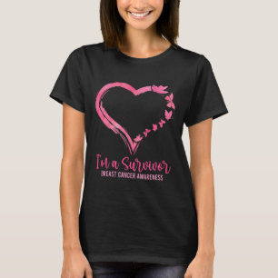 Una camiseta superviviente: mariposa rosa, coraje