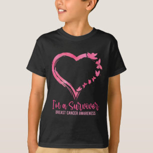 Una camiseta superviviente: mariposa rosa, coraje 