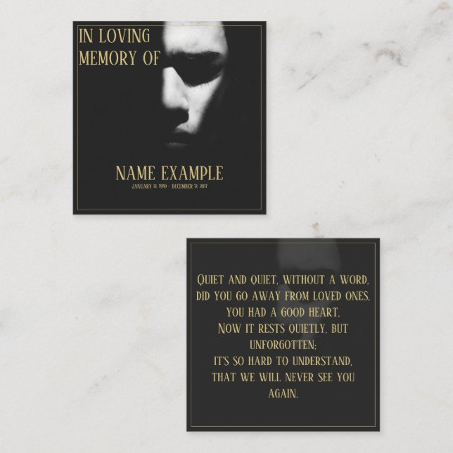 Una cara dormida con una tarjeta de media sombra (Anverso / Reverso)