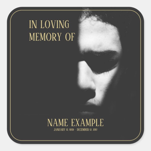 Una cara dormida en un pegatina cuadrado de media  (Anverso)