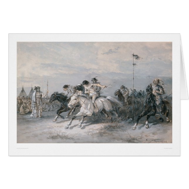 Una carrera de caballos en un campo indio de Siux (Anverso (Horizontal))