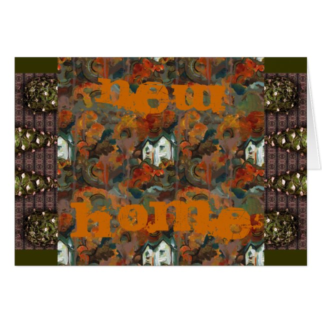 Una Casa Blanca y árboles otoñales (Anverso (Horizontal))