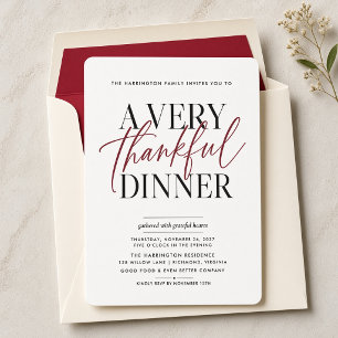 Una Cena Muy Agradecida Invitación de Acción de