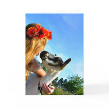 Una Chica De Granja Y Su Cabra - Tarjeta De Saludo