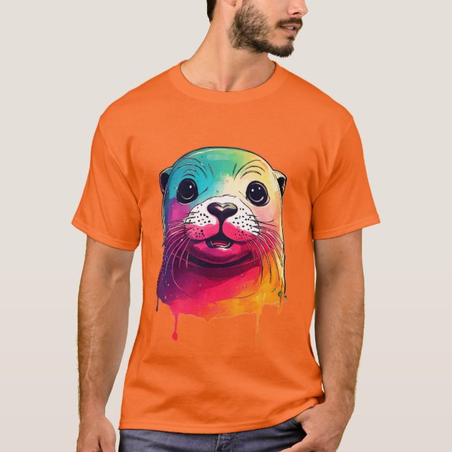 Una colorida camiseta acuarela (Anverso)