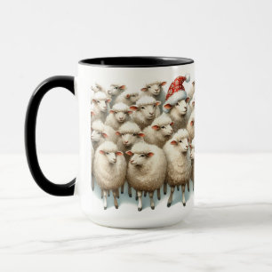 Una copa de café para Navidades de ovejas