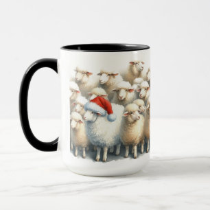 Una copa de café para Navidades de ovejas
