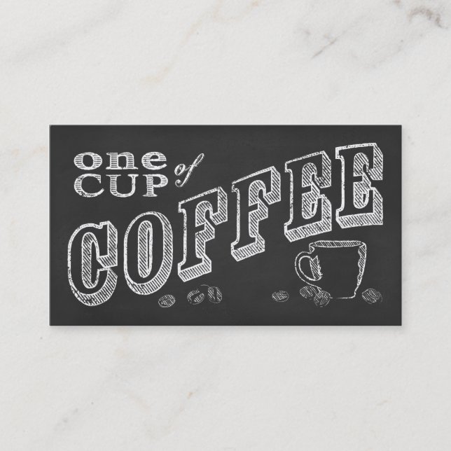 UNA COPA DE CAFÉ tarjetas punch de pizarra (Anverso)
