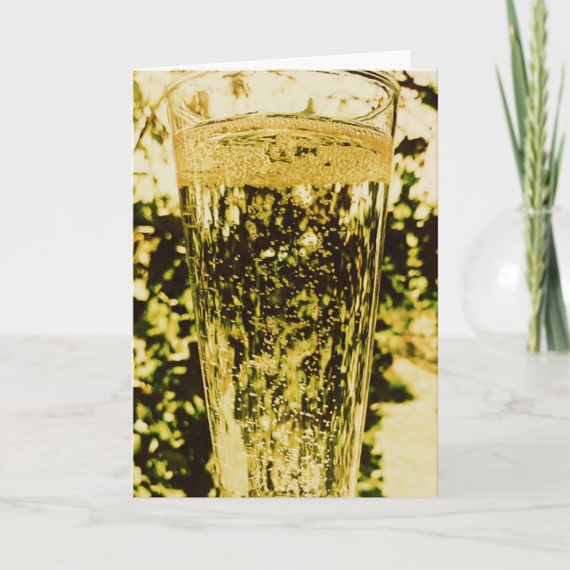 Una copa de la tarjeta de cumpleaños de Champagne  (Anverso)
