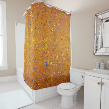 Una cortina de ducha inspirada en Klimt dorado