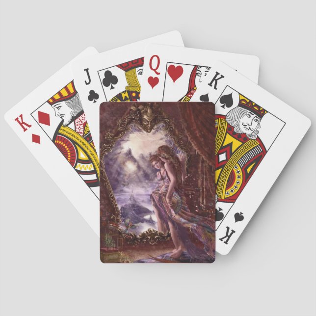 Una dama en el espejo jugando cartas (Reverso)
