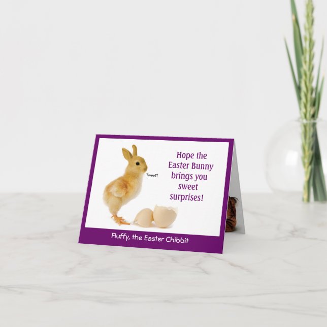 Una diversión, tarjeta de pascua levemente torcida (Anverso)