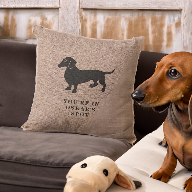 Una divertida almohada marca el punto de Dachshund (Subido por el creador)