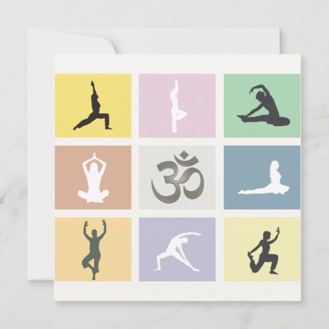 Una divertida y colorida invitación al yoga (Anverso)
