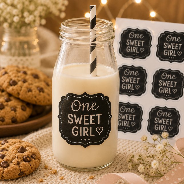 Una dulce hoja de pegatinas de cumpleaños de pizar (One Sweet Girl Sticker Sheet)