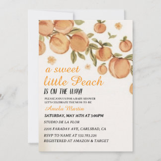 Una dulce invitación de Baby Shower a Peach