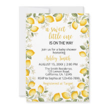 Una dulce invitación de baby shower de limón