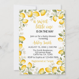 Una dulce invitación de baby shower de limón
