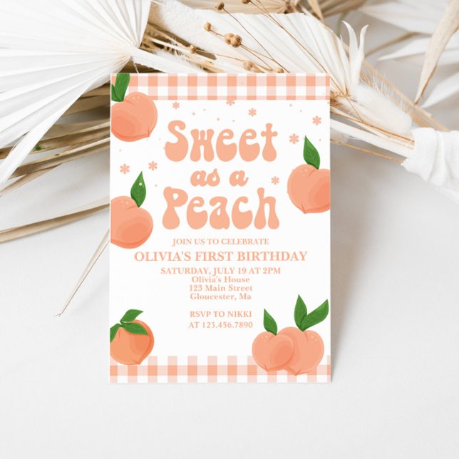 Una dulce invitación de cumpleaños de melocotón (Subido por el creador)