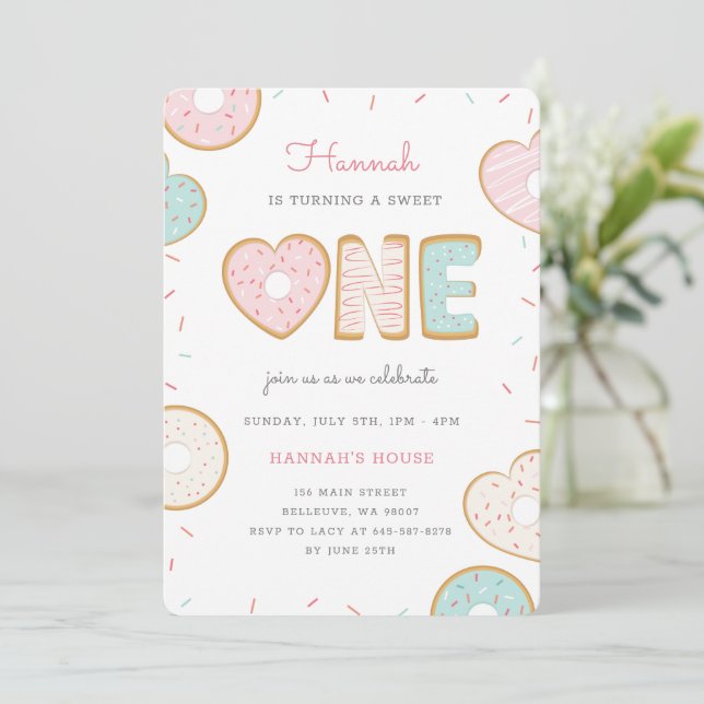Una dulce invitación de fiesta de cumpleaños de co (Anverso de pie)