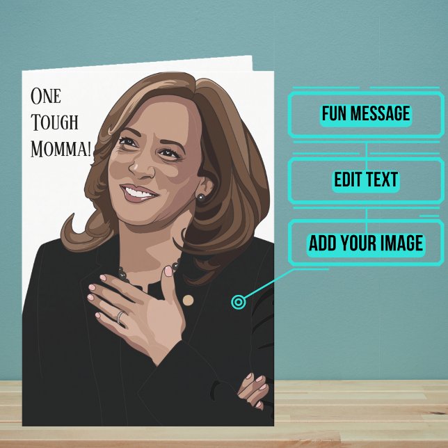 Una dura Momala es tarjeta de cumpleaños de Kamala (Kamala Harris is a symbol of strength for many. )