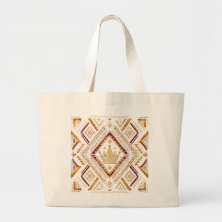 Una elegante bolsa de lona natural con un estampad
