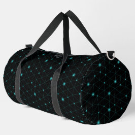 Una elegante bolsa de viaje negra con un azul geom