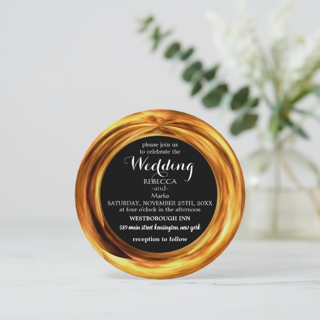 Una elegante invitación para el anillo de oro (Anverso de pie)