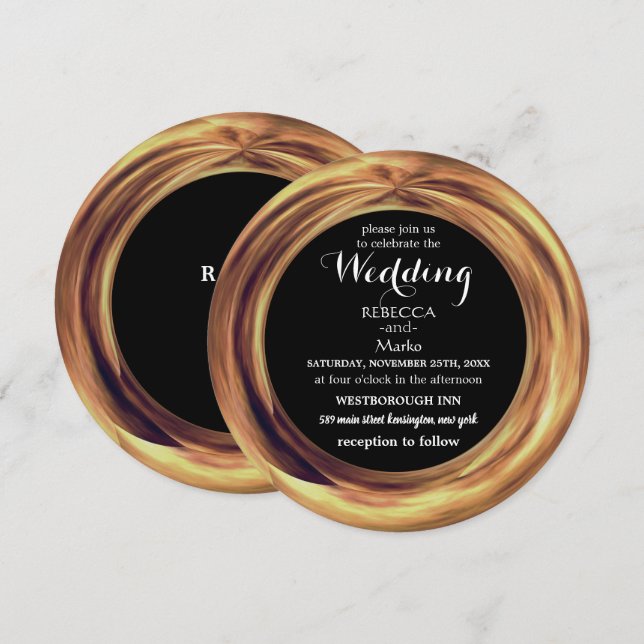 Una elegante invitación para el anillo de oro (Anverso / Reverso)