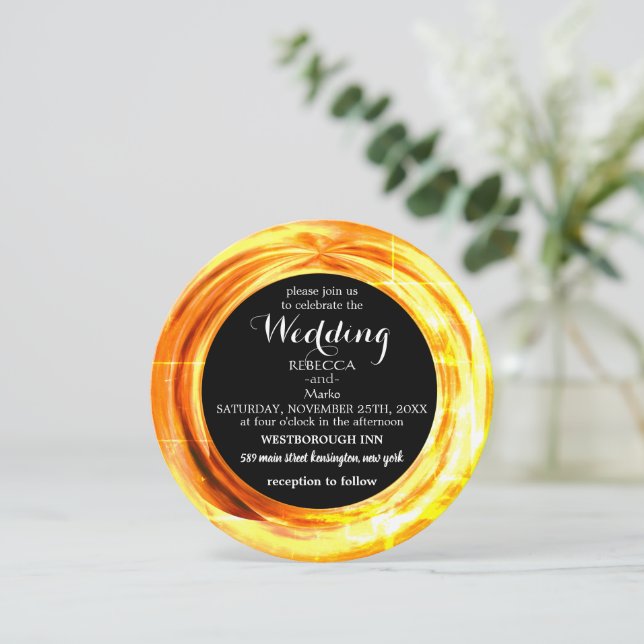 Una elegante invitación para el anillo de oro (Anverso de pie)