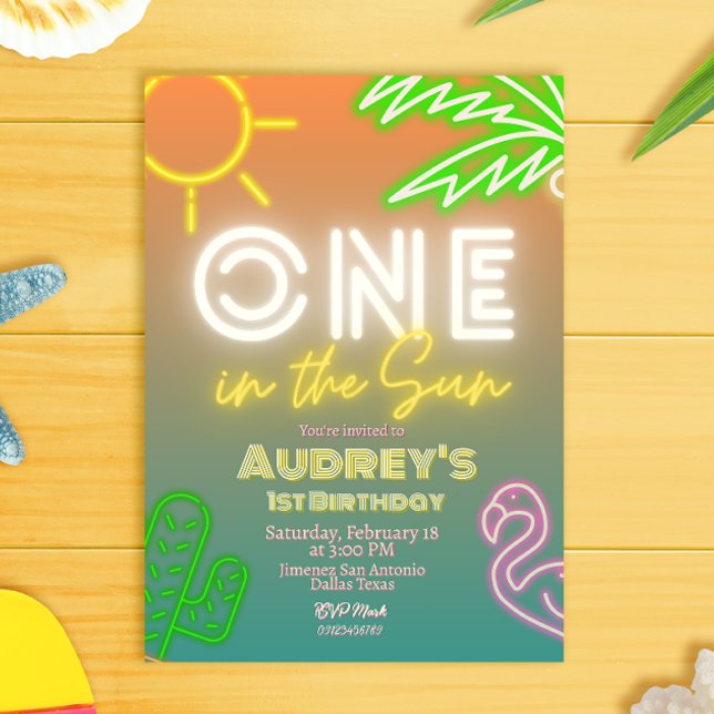 Una en el Sol - Invitación al 1er Cumpleaños (Subido por el creador)