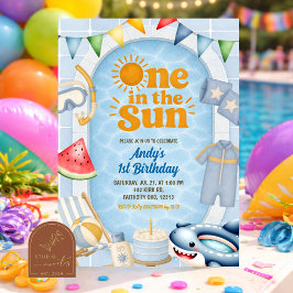 Una en el sol Invitación de cumpleaños para fiesta