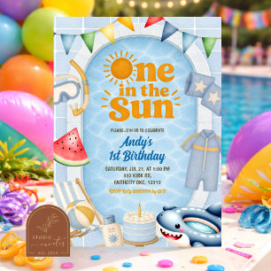 Una en el sol Invitación de cumpleaños para fiesta