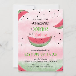 Una en un melón invitaciones para el primer cumple