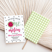 Una en un Melón Sandía Invitación de Primer Cumple