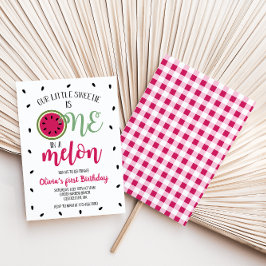 Una en un Melón Sandía Invitación de Primer Cumple